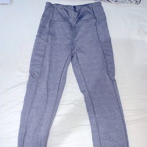Gray LuluLemon Crop Athletic Leggings